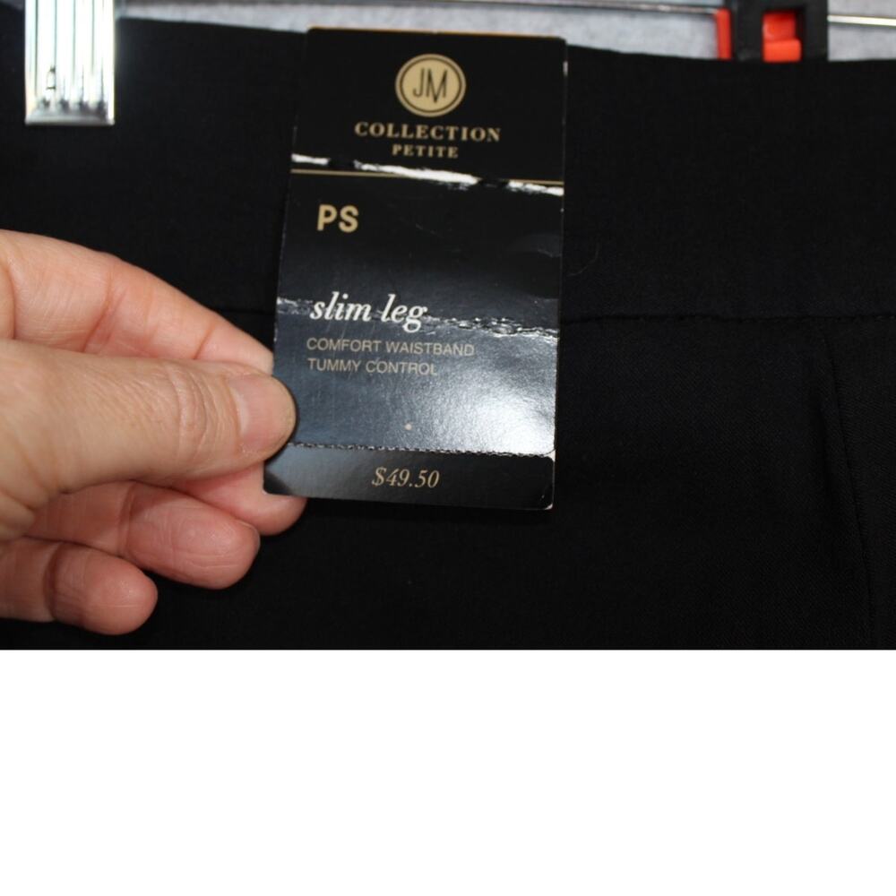 JM Collection Rivet Pants Slim Leg Tummy Control Comfort Waistband PetiteSmall - Picture 7 of 7